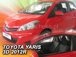 Toyota Yaris Iii 3d 2011-2019 Φιμέ Ανεμοθραύστες Heko Σετ 2τμχ (tp)