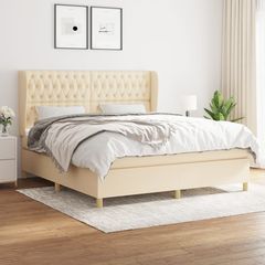 ΚΡΕΒΑΤΙ BOXSPRING ΜΕ ΣΤΡΩΜΑ ΚΡΕΜ 180X200 ΕΚ. ΥΦΑΣΜΑΤΙΝΟ 3128786