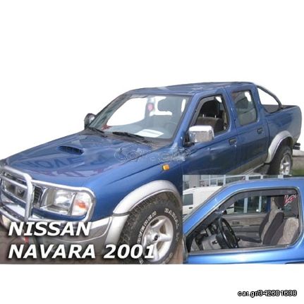 Nissan Navara Pick Up D22 2002-2013 / Np300 (με Εσοχή Καθρέπτη) Φιμέ Ανεμοθραύστες Heko Σετ 2τμχ (tp)
