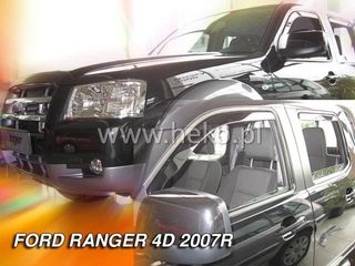 Ford Ranger 4d 2006-2011 Φιμέ Ανεμοθραύστες Heko Σετ 4τμχ για Μπρος-Πίσω Παράθυρα (tp)