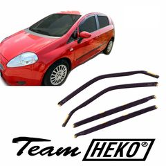 Fiat Grande Punto / Evo 5d 2006+ Φιμέ Ανεμοθραύστες Heko Σετ 4τμχ για Μπρος-Πίσω Παράθυρα (tp)