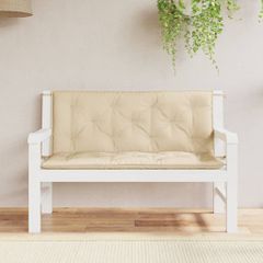 Μαξιλάρια Πάγκου Κήπου 2 τεμ. Μπεζ 120x50x7cm Ύφασμα Oxford 361681