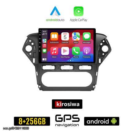 KIROSIWA FORD MONDEO (2010 - 2013) Android οθόνη αυτοκίνητου 8GB + 256GB με GPS WI-FI (ηχοσύστημα αφής 10" ιντσών OEM Android Auto Apple Carplay Youtube Playstore MP3 USB Radio Bluetooth Mirrorli