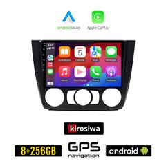 KIROSIWA BMW E81 (E82, E87, E88) 2004 - 2013 Android οθόνη αυτοκίνητου 8GB + 256GB με GPS WI-FI (E81, E82, E87, E88 ηχοσύστημα αφής 9" ιντσών OEM Android Auto Apple Carplay Youtube Playstore MP3 USB R