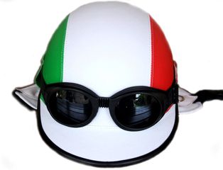 Κράνος από υπόλοιπο - Ρετρό κράνος jokey helmet με τα χρώματα της Ιταλικής σημαίας