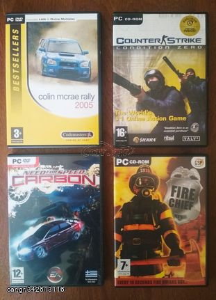 συλλογή 4 pc computer games --Colin McRae Rally 2005--Need For Speed Carbon--Counter Strike Condition Zero--FIRE CHIEF