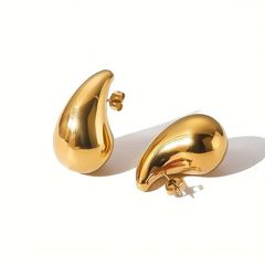 Σκουλαρίκια Ατσάλι Με Σχέδιο Drops 1,5cm 65894 Χρυσό Χρυσό