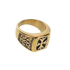 Ανδρικό Δακτυλίδι Από Ατσάλι Με Σχέδιο 18140-13 Χρυσό Χρυσό