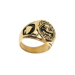 Ανδρικό Δακτυλίδι Από Ατσάλι Με Σχέδιο 2303256 Χρυσό Χρυσό
