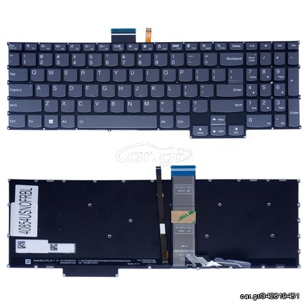 Πληκτρολόγιο - Laptop Keyboard για Lenovo Ideapad 5 PRO-16ACH6 2021 Xiaoxin Pro 16 16A 16L Air 15 PO5SXB-US SN21B41042 SN20Z38473 LCM20L3 pk1311s1a10 US No Frame Backlight Grey ( Κωδ.40854USNOFRBL )
