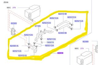 Κολλάρο καλοριφέρ NISSAN Terrano R20  -ZD30 2002-2006 # 924142X80A /ΓΝΗΣΙO