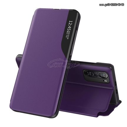 Eco Leather View Case Elegante Flip Cover Hülle mit Standfunktion Xiaomi Redmi K40 Pro + / K40 Pro / K40 / Poco F3 Lila