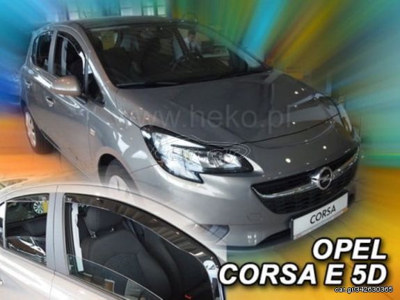 ΑΝΕΜΟΘΡΑΥΣΤΕΣ ΓΙΑ OPEL CORSA D 5D 09/2006-2014 /CORSA E 5D 2015+ ΣΕΤ ΑΥΤΟΚΙΝΗΤΟΥ ΑΠΟ ΕΥΚΑΜΠΤΟ ΦΙΜΕ ΠΛΑΣΤΙΚΟ HEKO - 4 ΤΕΜ.