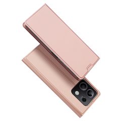 Θήκη Xiaomi Redmi Note 13 5G DUX DUCIS Skin Pro Series με βάση στήριξης, υποδοχή καρτών και μαγνητικό κούμπωμα Flip Wallet από συνθετικό δέρμα και TPU ροζ