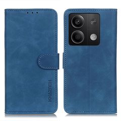 Θήκη Xiaomi Redmi Note 13 5G KHAZNEH Litchi Retro Texture Leather με βάση στήριξης, υποδοχές καρτών και μαγνητικό κούμπωμα μπλε