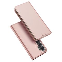 Θήκη Samsung Galaxy S23 FE 5G DUX DUCIS Skin Pro Series με βάση στήριξης, υποδοχή καρτών και μαγνητικό κούμπωμα Flip Wallet από συνθετικό δέρμα και TPU ροζ