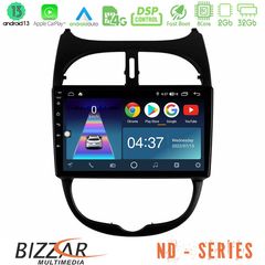 Bizzar ND Series 8Core Android13 2+32GB Peugeot 206 Navigation Multimedia Tablet 9 | Pancarshop