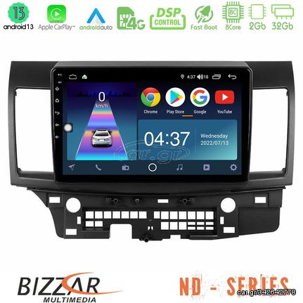 Bizzar ND Series 8Core Android13 2+32GB Mitsubishi Lancer 2008 – 2015 Navigation Multimedia Tablet 10"