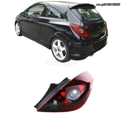 Φανάρι Πισινό Δεξί Για Opel Corsa D 3D 06-14 OPC Look ΚόκκινοΦιμέ TYC