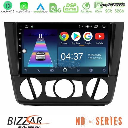 Bizzar ND Series 8Core Android13 2+32GB BMW 1Series E81/E82/E87/E88 (MANUAL A/C) Navigation Multimedia Tablet 9"
