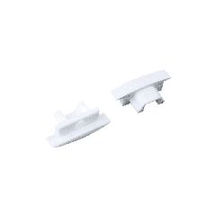 Set Of White Plastic End Caps For P108, 1Pc With Hole + 1Pc Without Hole