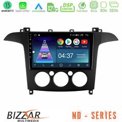 Bizzar ND Series 8Core Android13 2+32GB Ford S-Max 2006-2008 (manual A/C) Navigation Multimedia Tablet 9 | Pancarshop