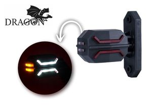 Led Τριπλό Πλευρικό Φως Θέσης ΚόκκινοΛευκόΠορτοκαλί τύπου Ωμέγα Dragon 1224v