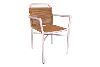 Πολυθρόνα "CLUTCH" από αλουμίνιο/rattan σε λευκό/φυσικό χρώμα 55x56x80