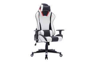 Καρέκλα gaming "MAZOL" από pu σε λευκό/μαύρο χρώμα 66x56x135