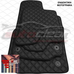 AUDI A3 1996-2003 ΠΑΤΑΚΙΑ ΤΕΧΝΟΔΕΡΜΑ CUBE ΜΑΥΡΟ ΜΕ ΓΚΡΙ ΡΑΦΗ ΠΕΡΙΜΜΕΤΡΙΚΑ - ΚΕΝΤΗΜΑ RS3 ΣΕΤ 4ΤΜΧ