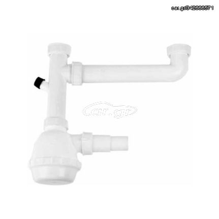 Λιποσυλλέκτης διπλός 1 1/2" με  είσοδο πλυντηρίου χωρίς βαλβίδες LAMAPLAST