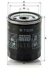 MANN ΦΙΛΤΡΑ ΛΑΔΙΟΥ (W 713/15)  LAND ROVER MANN-FILTER W 713/28