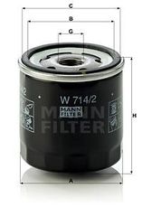 MANN ΦΙΛΤΡΑ ΛΑΔΙΟΥ (W 713/5) FIAT MANN-FILTER W 714/2