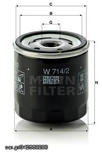 MANN ΦΙΛΤΡΑ ΛΑΔΙΟΥ (W 713/5) FIAT MANN-FILTER W 714/2