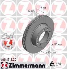ZIMMERMANN ΔΙΣΚ/ΚΕΣ -1- PORSCHE COAT Z left ZIMMERMANN 460.1513.20