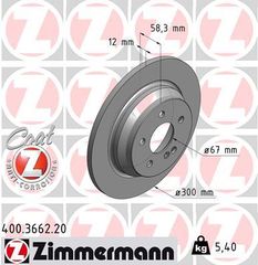 ZIMMERMANN ΔΙΣΚ/ΚΕΣ MERCEDES COAT Z ZIMMERMANN 400.3662.20