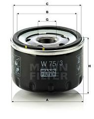 MANN ΦΙΛΤΡΑ ΛΑΔΙΟΥ (W 910/3 -27155) RENAULT MANN-FILTER W 75/3