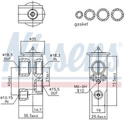 NISSENS ΒΑΛΒΙΔΑ ΕΚΤΟΝΩΣΗΣ A/C NISSENS 999374