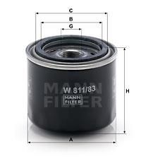 MANN ΦΙΛΤΡΑ ΛΑΔΙΟΥ NISSAN MANN-FILTER W 811/83