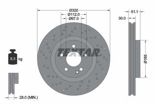 TEXTAR ΔΙΣΚΟΠΛΑΚΕΣ MERCEDES-BENZ TEXTAR 92262105