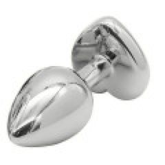 SMALL Heart Base Metal butt plug YELLOW 7 cm-thumb-1