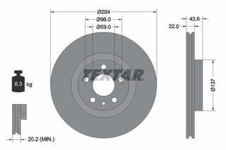 TEXTAR ΔΙΣΚΟΠΛΑΚΕΣ ALFA ROMEO TEXTAR 92046803