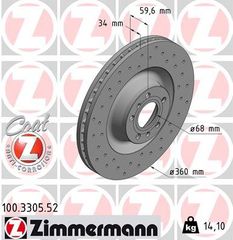 ZIMMERMANN ΔΙΣΚ/ΚΕΣ -1- SPORT  VAG ZIMMERMANN 100.3305.52