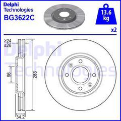 DELPHI ΔΙΣΚΟΠΛΑΚΕΣ (1τεμ.) DELPHI BG3622