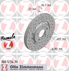 ZIMMERMANN ΔΙΣΚ/ΚΕΣ AUDI/VAG FORMULA Z ZIMMERMANN 100.1234.70