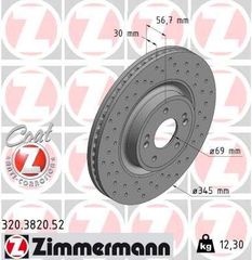 ZIMMERMANN ΔΙΣ/ΚΕΣ ΤΡΥΠΗΤΕΣ SPORT KIA ZIMMERMANN 320.3820.52