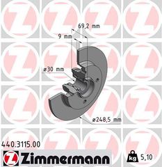 ZIMMERMANN ΔΙΣΚ/ΚΕΣ PSA ZIMMERMANN 440.3115.00