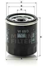 MANN ΦΙΛΤΡΑ ΛΑΔΙΟΥ (W 68/1) TOYOTA MANN-FILTER W 68/3