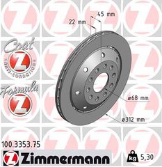 ZIMMERMANN ΔΙΣΚ/ΚΕΣ -1- FORMULA Z VAG ZIMMERMANN 100.3353.75