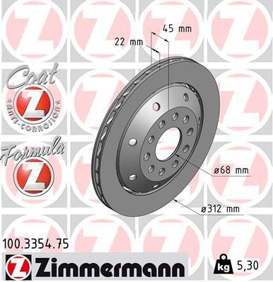 ZIMMERMANN ΔΙΣΚ/ΚΕΣ -1- FORMULA Z VAG ZIMMERMANN 100.3354.75